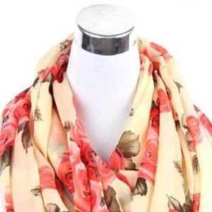 THELMA ROSE PATTERN INFINITY SCARF (SAND)